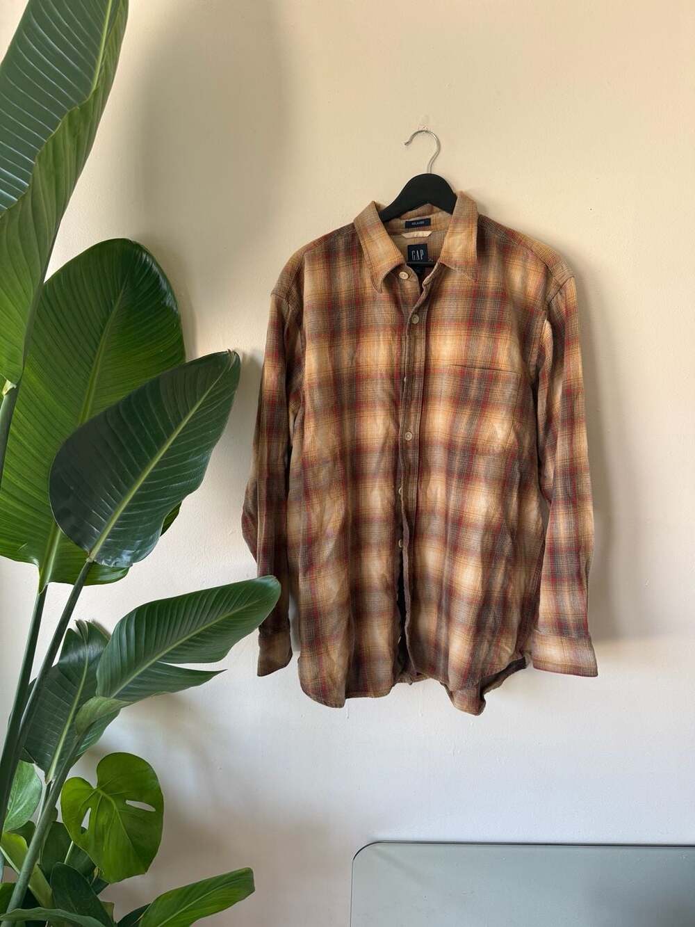 Gap Relaxed Fit Plaid Heavyweight Flannel Button Shirt